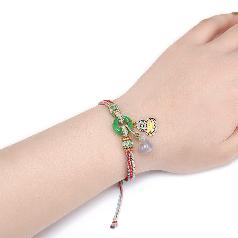 Lotus Chalcedon Jade Harmonie Armband mit Peace Schnalle