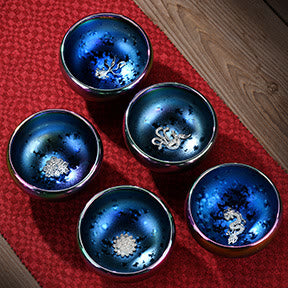 Lotus Dragon Kiln Change Keramik-Teetasse 150 ml, handwerklich
