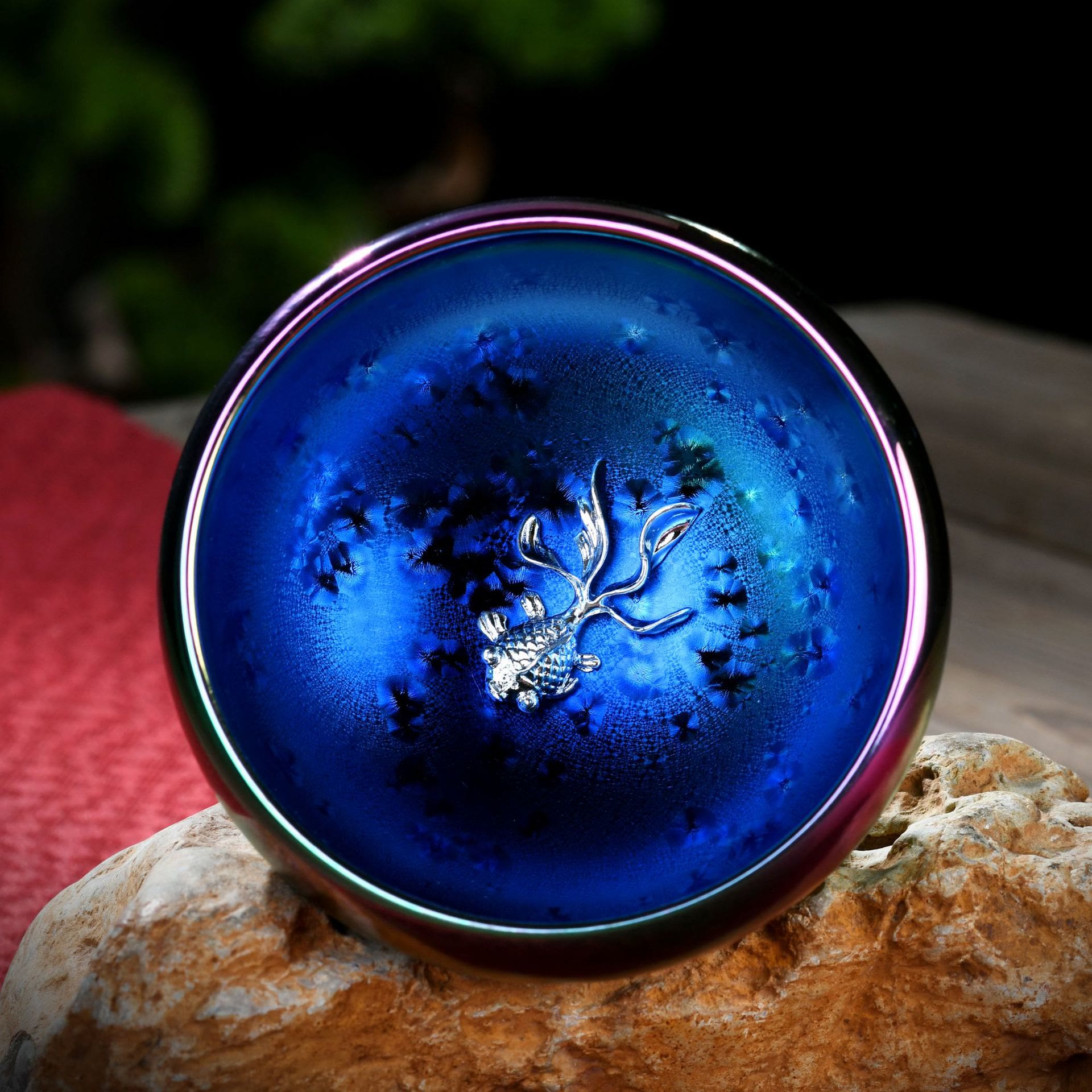 Lotus Dragon Kiln Change Keramik-Teetasse 150 ml, handwerklich