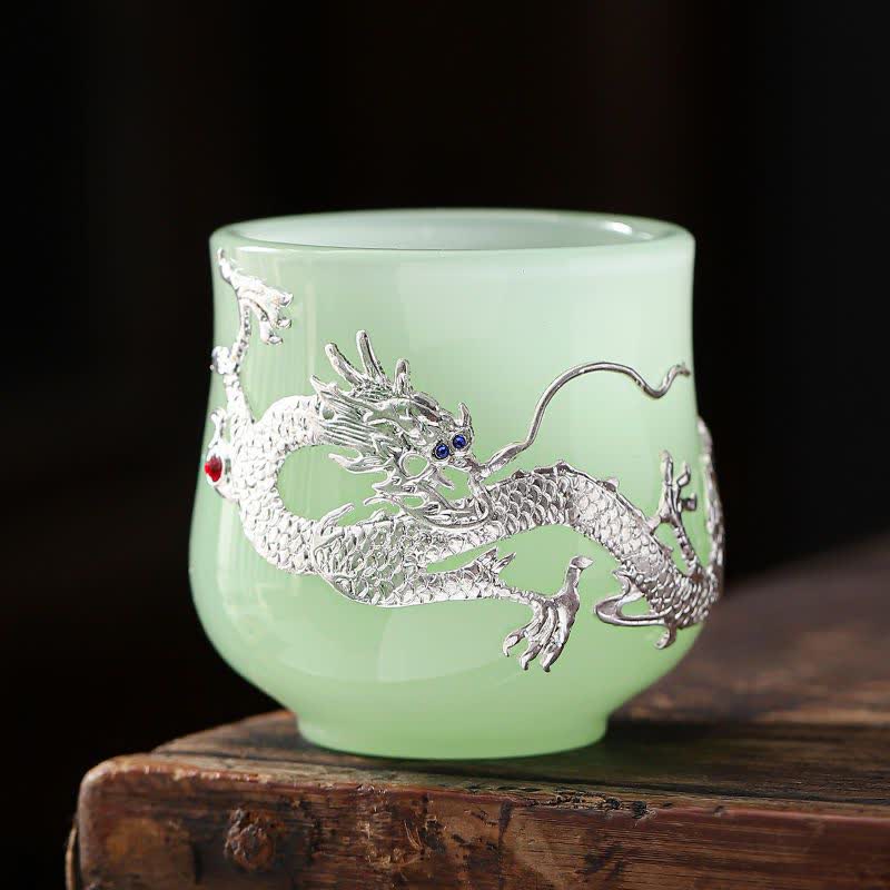 Lotus Drache Phönix Keramik Teetasse 75ml Zen Dekor
