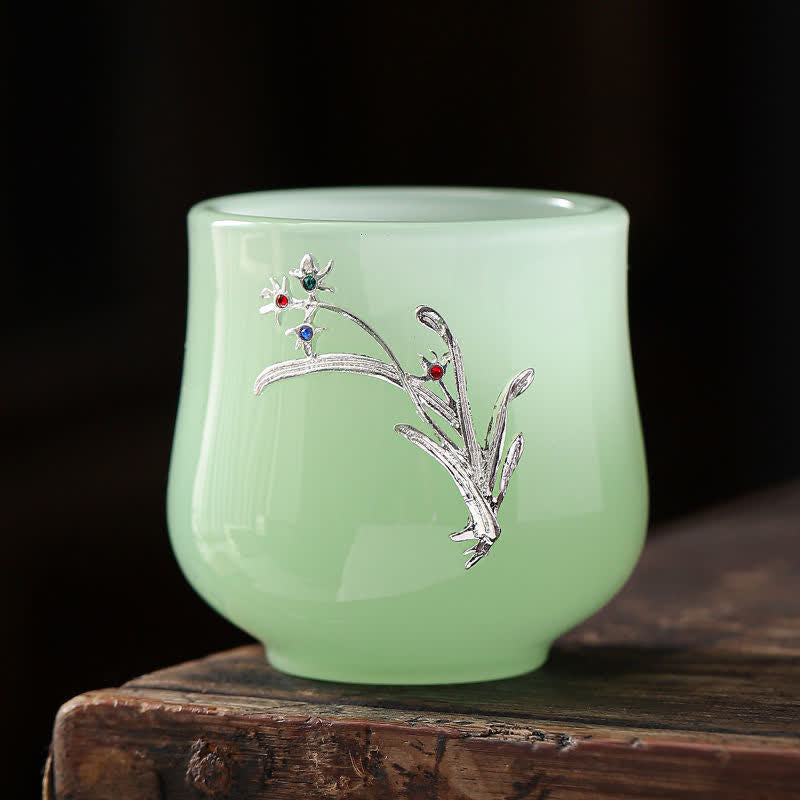 Lotus Drache Phönix Keramik Teetasse 75ml Zen Dekor