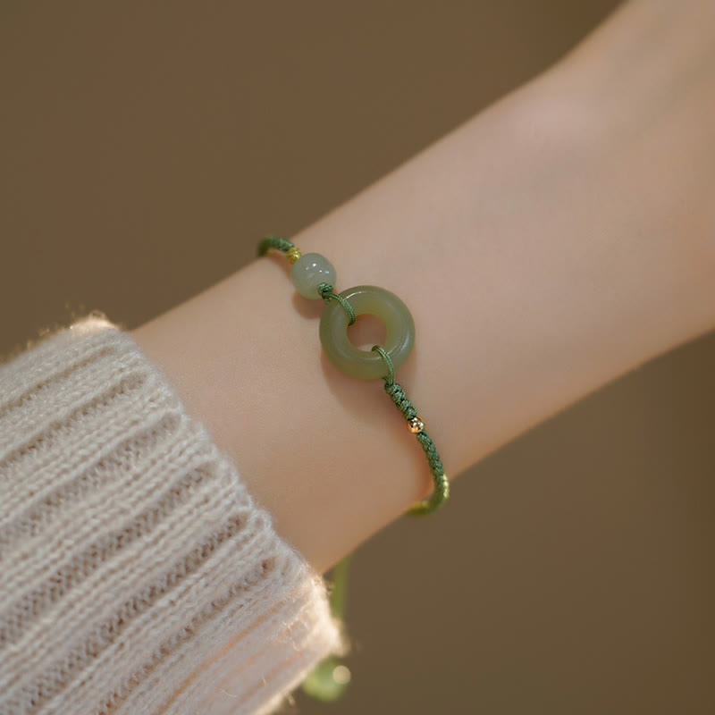 Lotus Jade Peace Buckle Charm Armband für Wohlstand