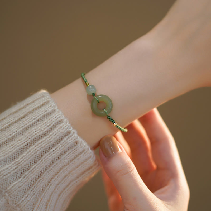 Lotus Jade Peace Buckle Charm Armband für Wohlstand