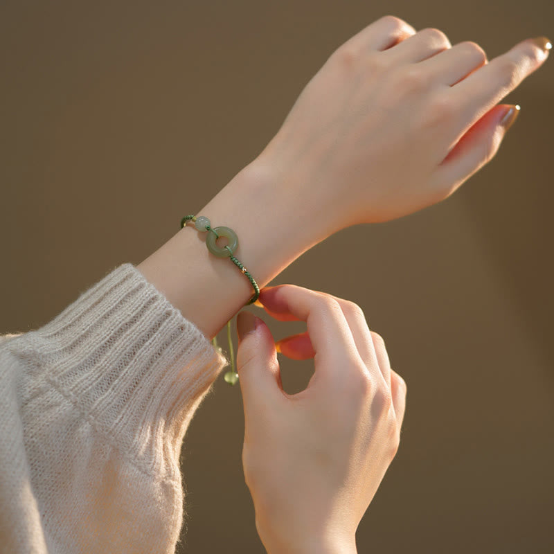 Lotus Jade Peace Buckle Charm Armband für Wohlstand