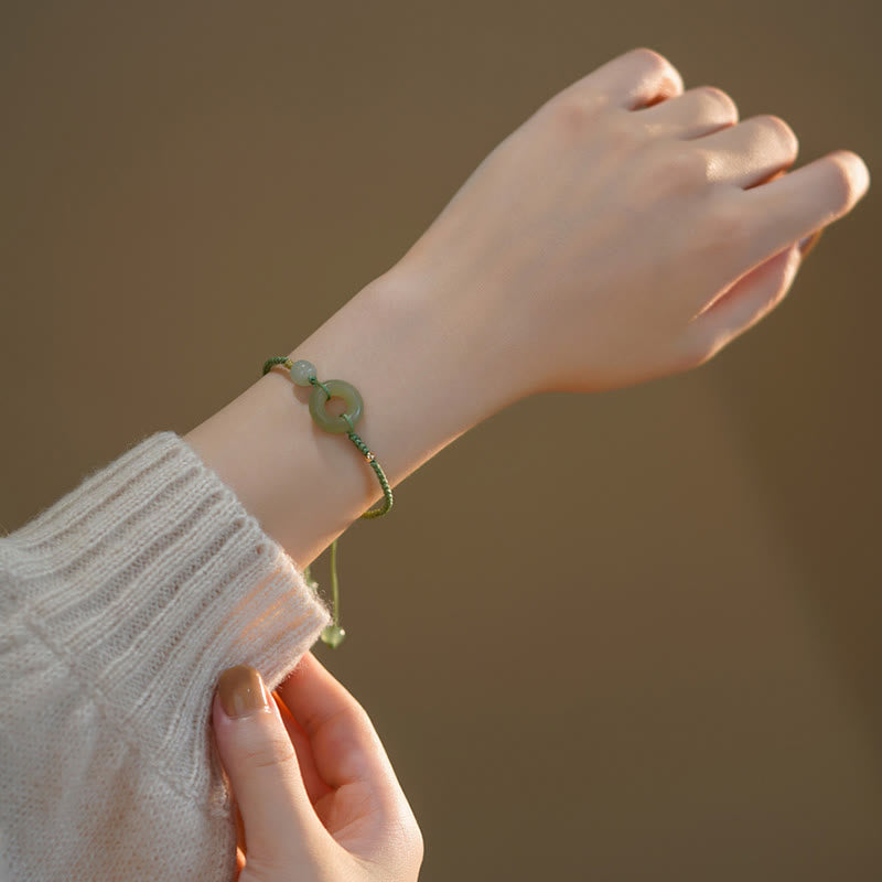Lotus Jade Peace Buckle Charm Armband für Wohlstand