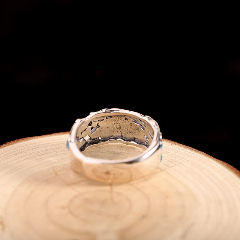 Lotus-Koi-Fischring aus 925er Sterlingsilber für Erleuchtung