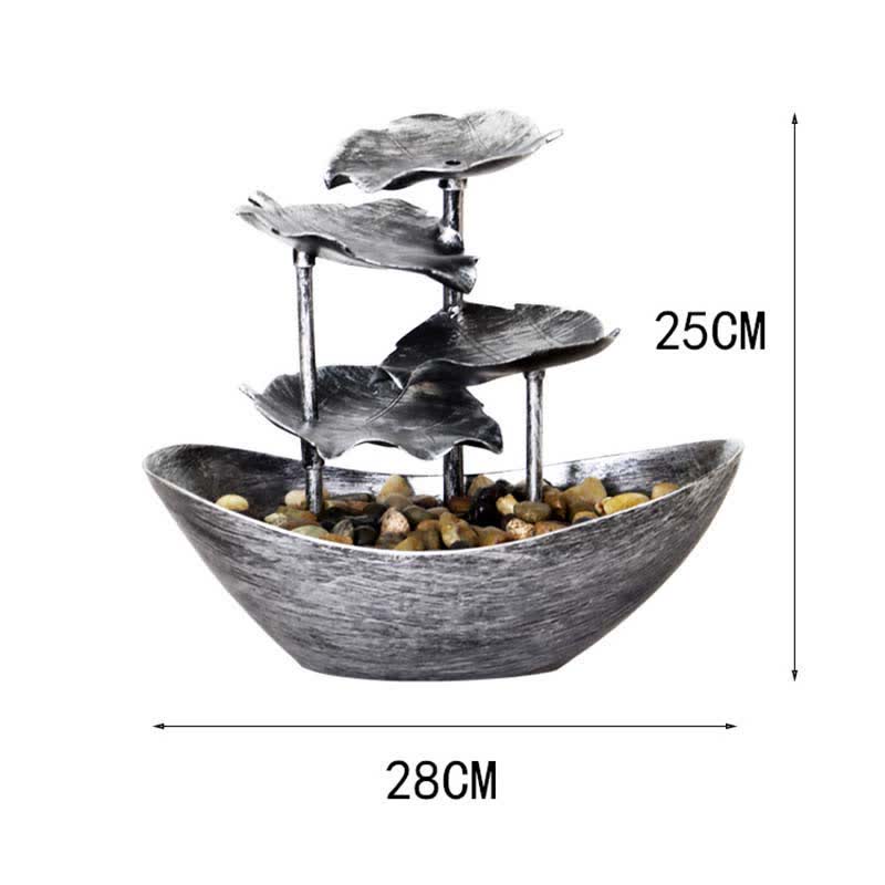 Lotusblatt-Wasserfallbrunnen mit LED | Spiritueller Wohnakzent