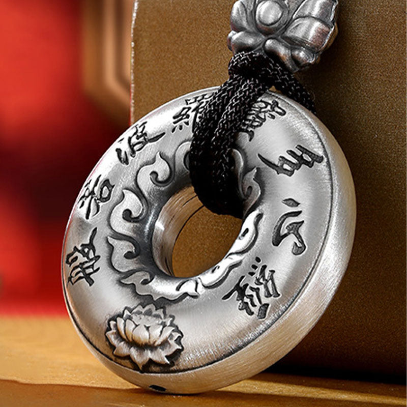 Lotus Halskette 999 Sterling Silber Peace Schnalle Anhänger