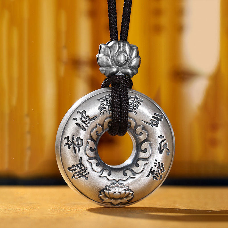 Lotus Halskette 999 Sterling Silber Peace Schnalle Anhänger