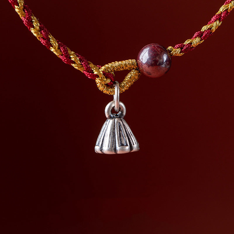 Lotus Peace Charm Rotgold Seilarmband 14–16 cm