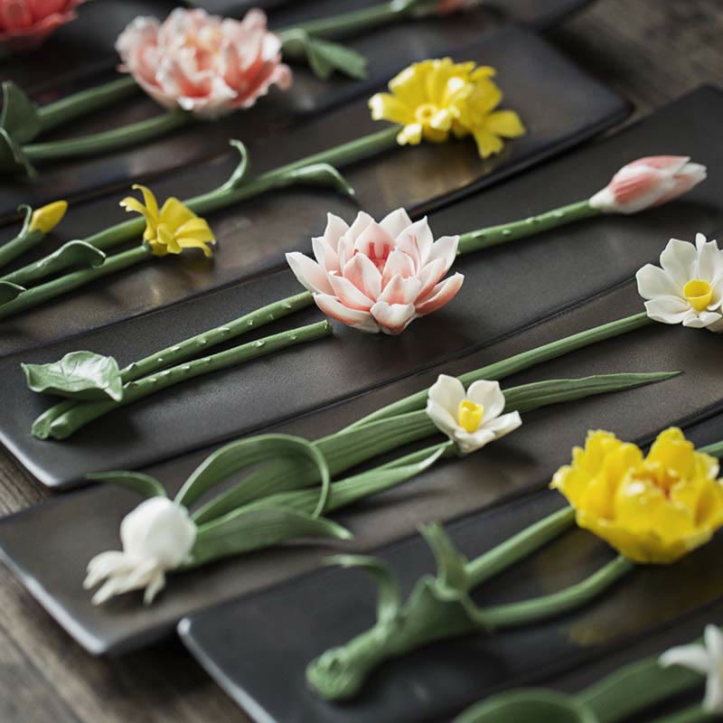 Lotus-Pfingstrose-Keramik-Räuchergefäß für Meditation und Yoga