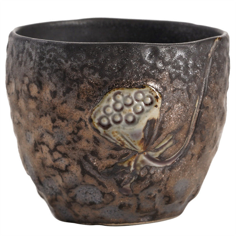 Lotusblatt-Blumen-Keramik-Kung-Fu-Teetasse, 110 ml