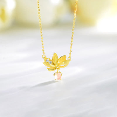 Lotus- und Rosenquarz-Halskette zum Schutz