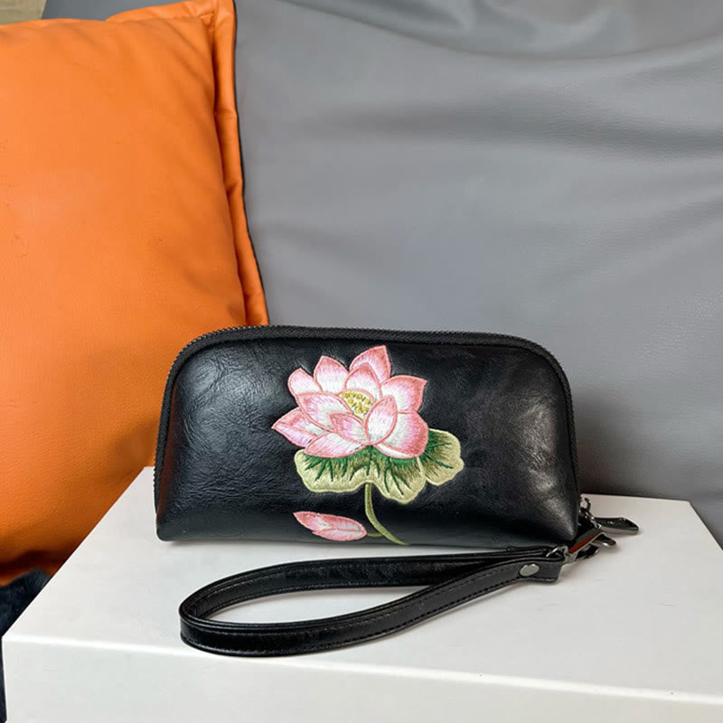 Lotus Su Stickerei Handtasche | Spirituelle Reinheit &amp; Eleganz