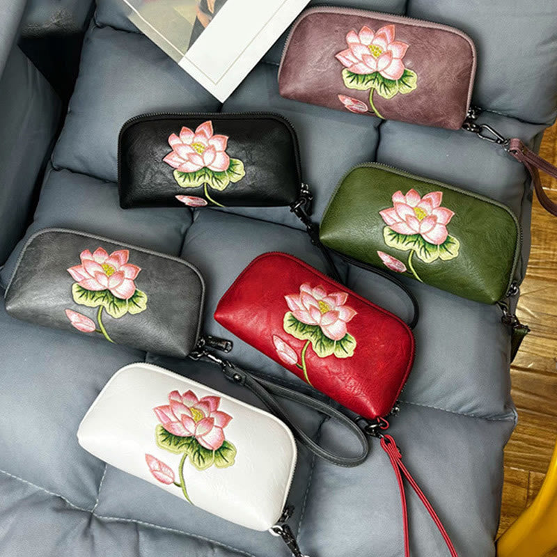 Lotus Su Stickerei Handtasche | Spirituelle Reinheit &amp; Eleganz