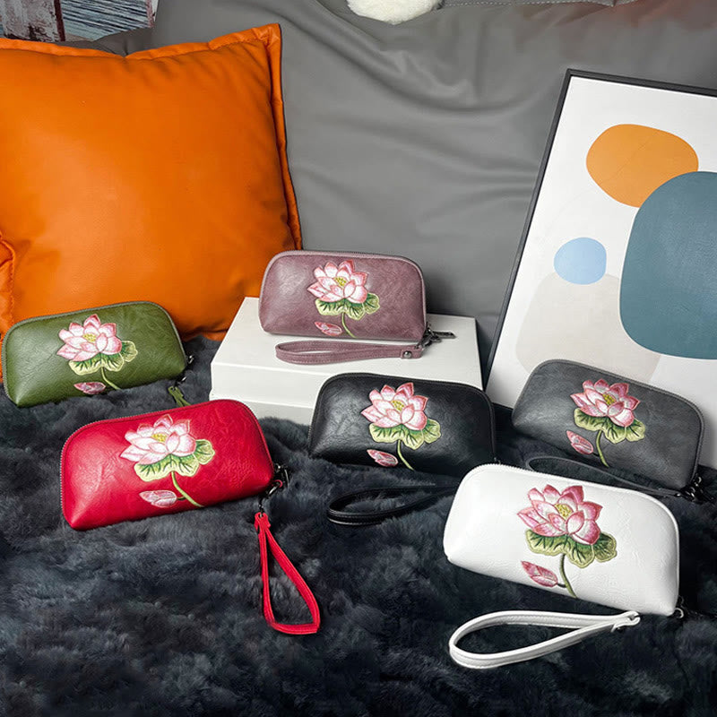 Lotus Su Stickerei Handtasche | Spirituelle Reinheit &amp; Eleganz