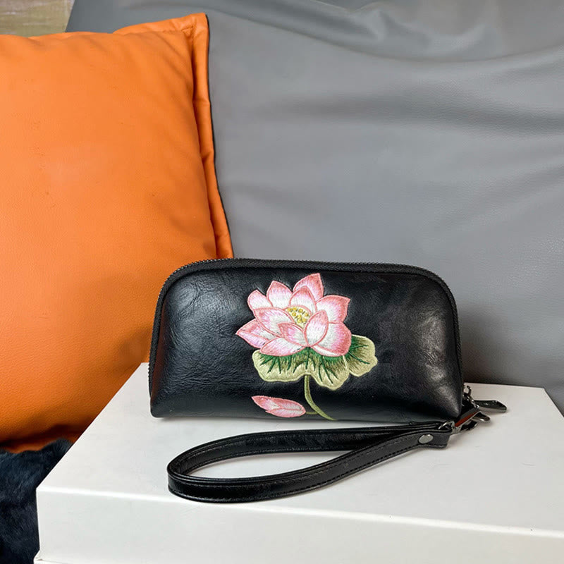 Lotus Su Stickerei Handtasche | Spirituelle Reinheit &amp; Eleganz