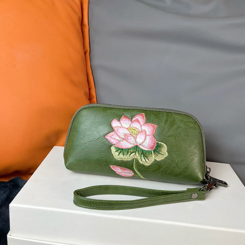 Lotus Su Stickerei Handtasche | Spirituelle Reinheit &amp; Eleganz