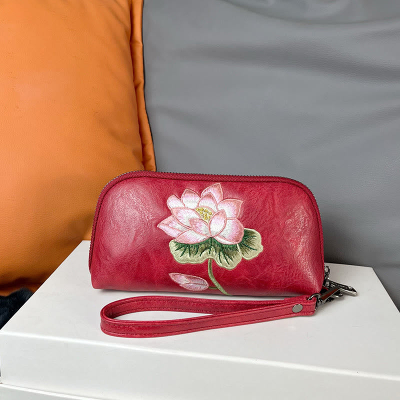 Lotus Su Stickerei Handtasche | Spirituelle Reinheit &amp; Eleganz