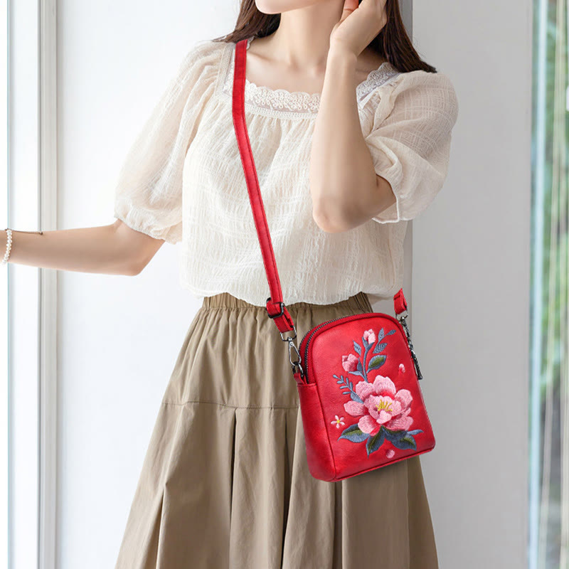 Lotus Su Stickerei Spirituelle Umhängetasche 15cm Größe