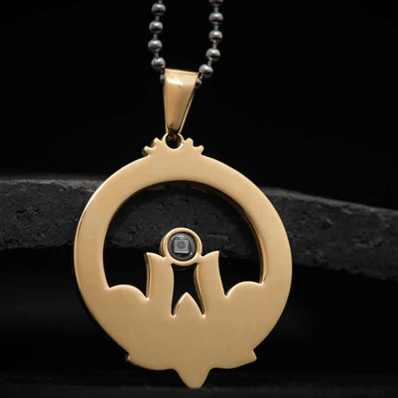 Lotus-Halskette aus Titanstahl mit Shurangama-Mantra-Projektion