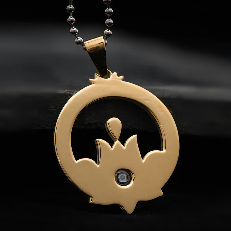 Lotus-Halskette aus Titanstahl mit Shurangama-Mantra-Projektion