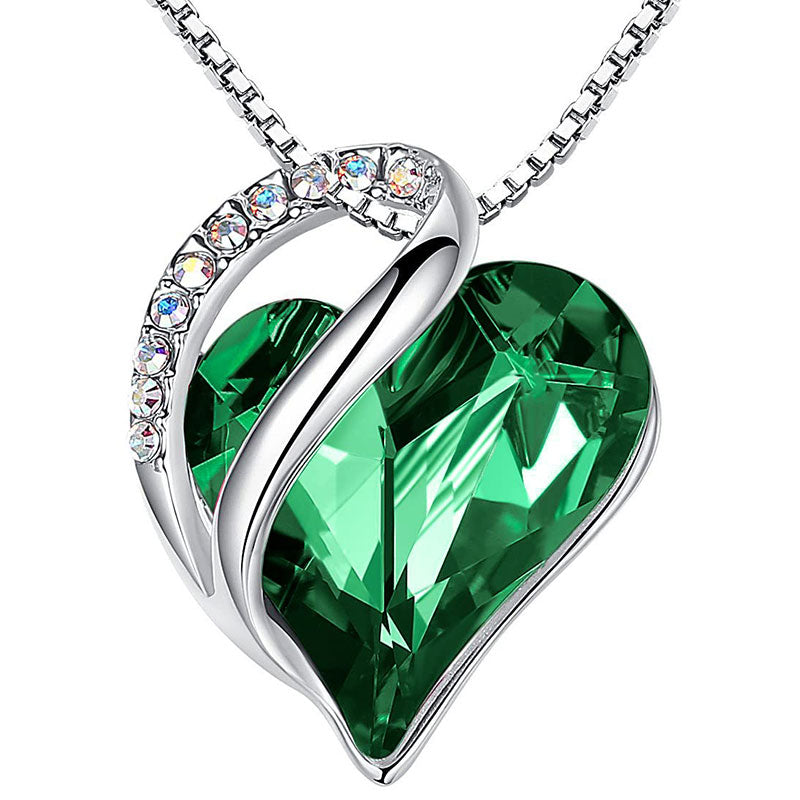 Halskette mit Geburtsstein-Anhänger „Love Heart“ und heilender Energie