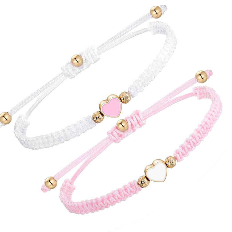 Liebesherz-Paar-Armbänder mit roten Schnüren