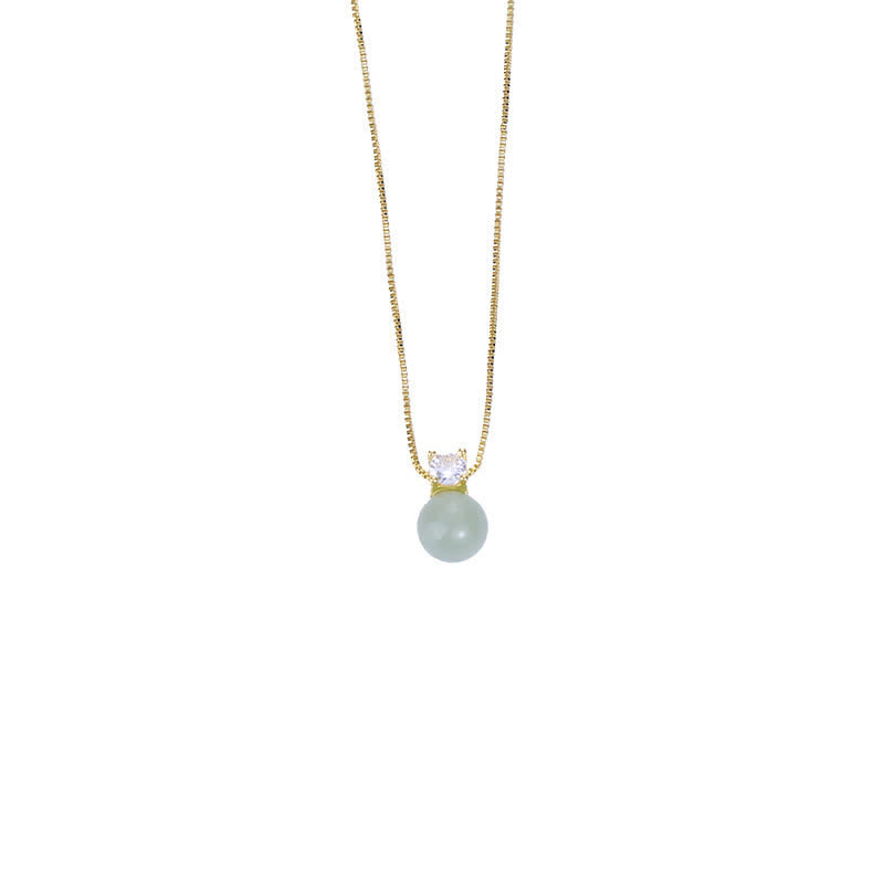 Glücksperle Jade Wohlstandskette Anhänger Halskette