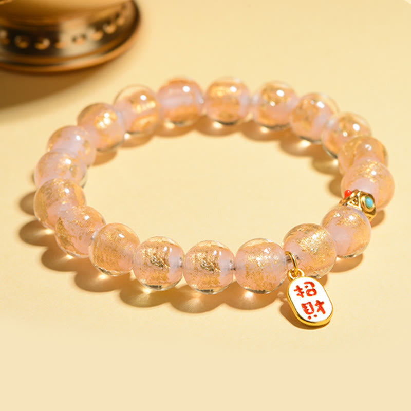 Glücksbringer-Räucherasche, Liuli-Glas, spirituelles Charm-Armband