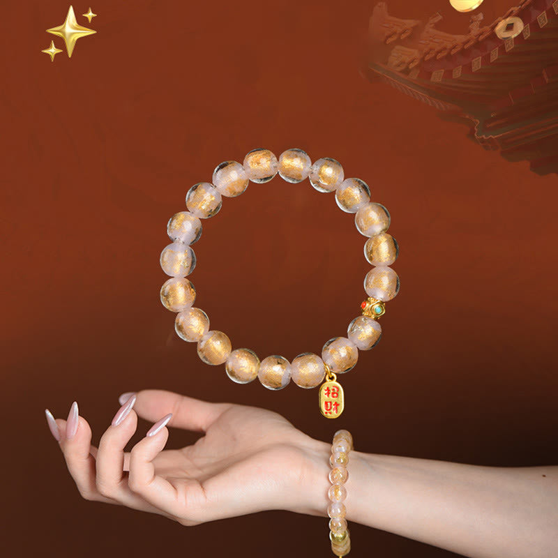 Glücksbringer-Räucherasche, Liuli-Glas, spirituelles Charm-Armband