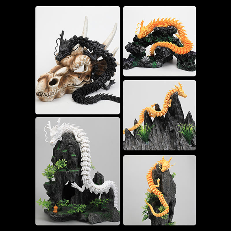 Leuchtende Feng-Shui-Drachenstatue, 45 cm, für Glück und Schutz