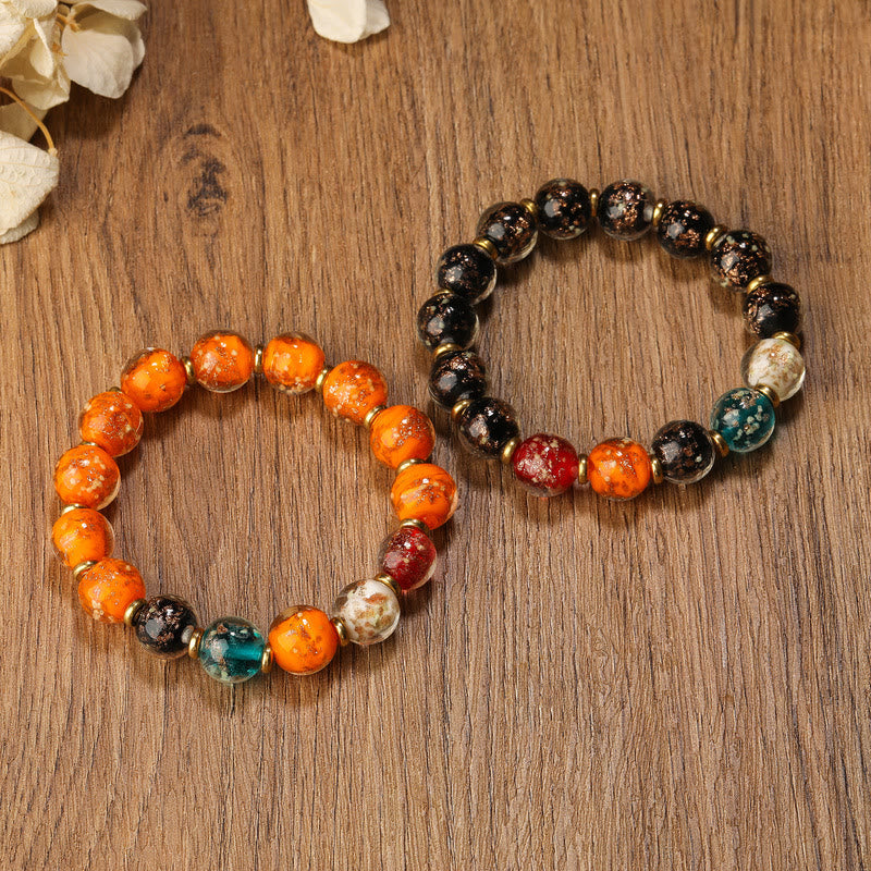 Leuchtendes Liuli-Glas-Armband mit spirituellen Perlen, 10 mm, für Glück