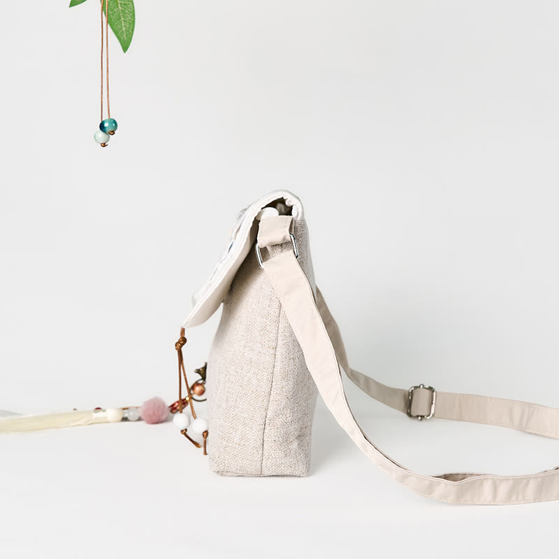 Magnolia Bestickter Canvas Rucksack Spirituelle Accessoires