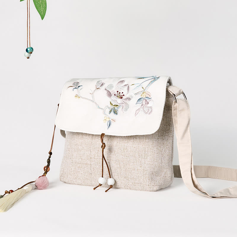 Magnolia Bestickter Canvas Rucksack Spirituelle Accessoires