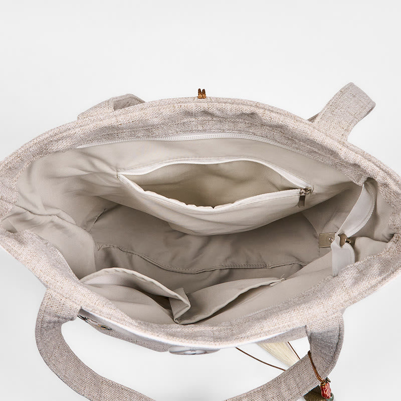 Yogatasche aus Canvas und Polyester mit Magnolienstickerei | Langlebig und stilvoll