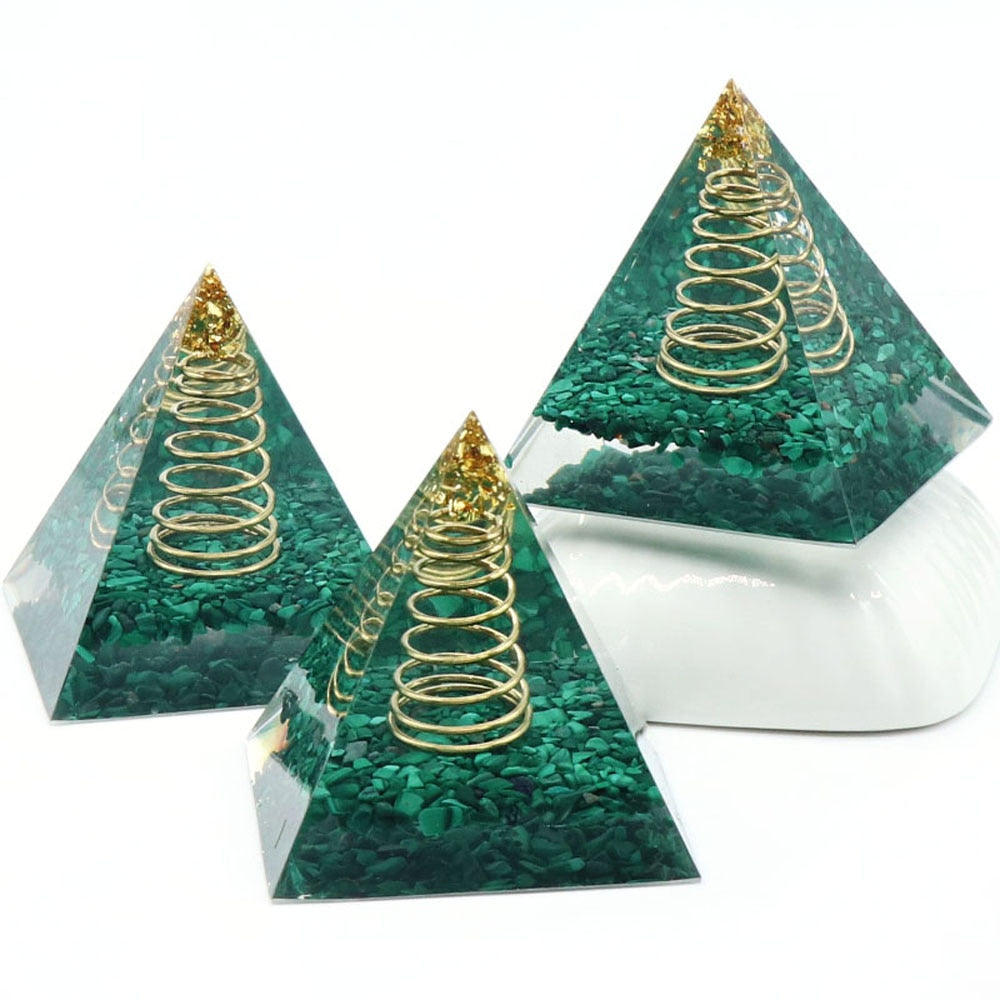 Malachit-Frühlings-Orgonit-Pyramide