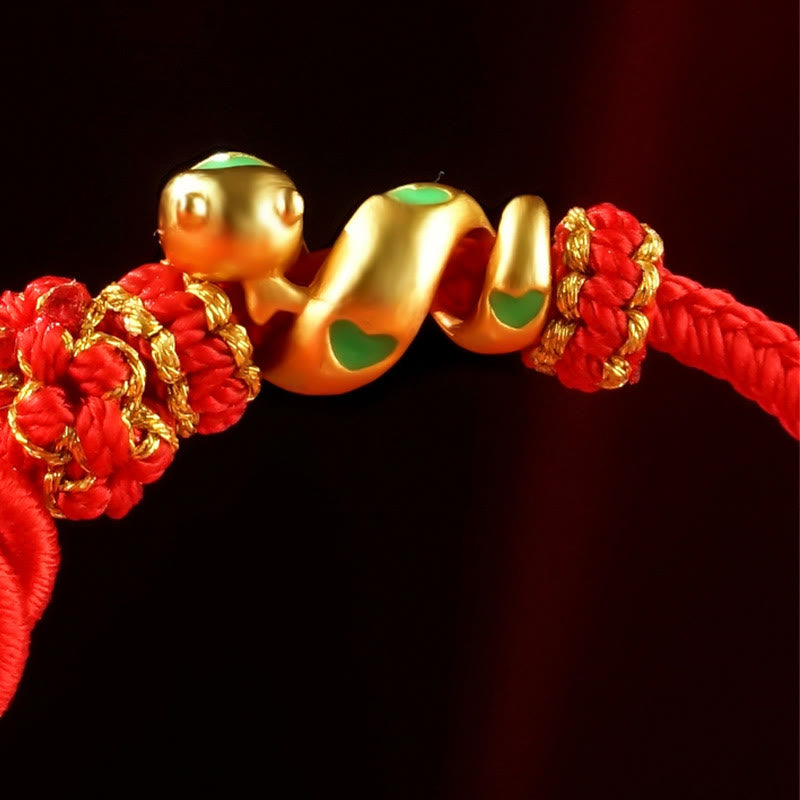 Mandala-Knoten-Schlangenschutz-Armband mit roter Schnur