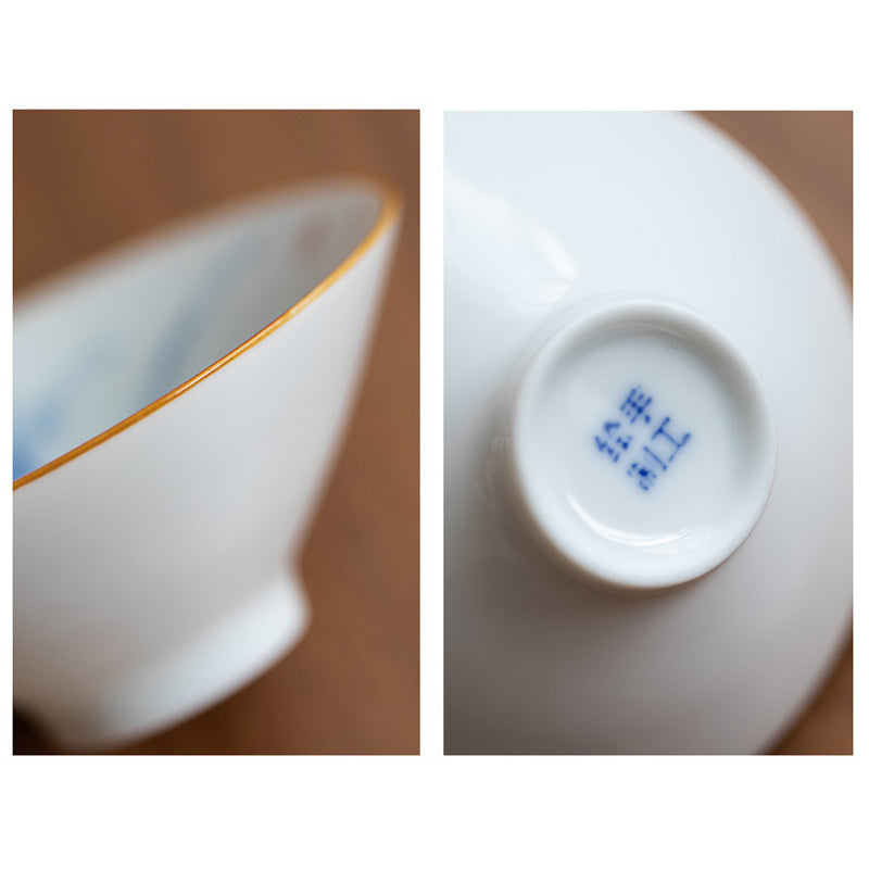 Mandala Koi Fisch Lotus Keramik Teetasse 50ml Harmony