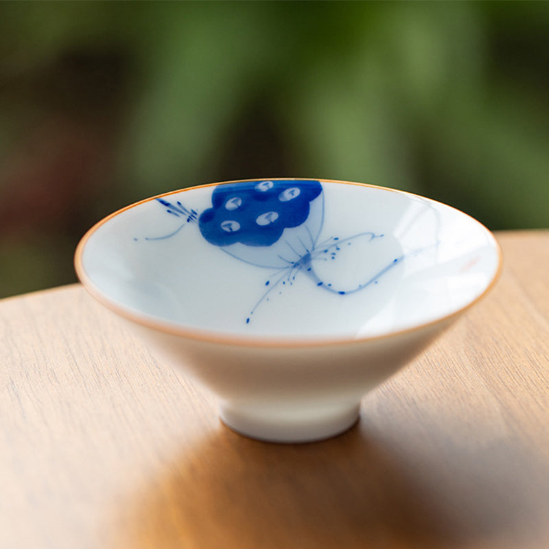 Mandala Koi Fisch Lotus Keramik Teetasse 50ml Harmony