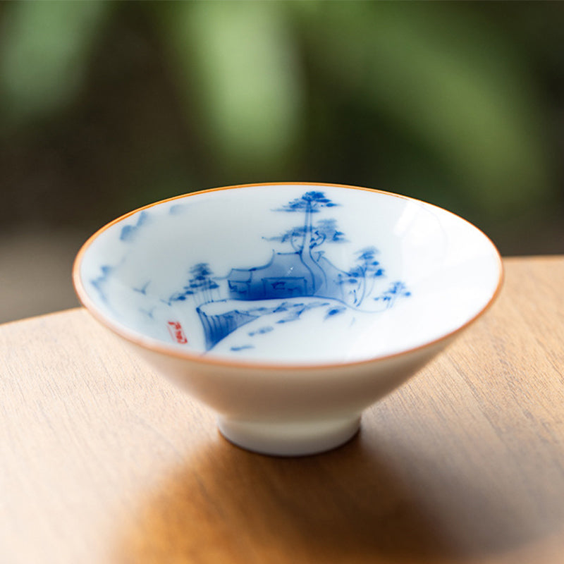 Mandala Koi Fisch Lotus Keramik Teetasse 50ml Harmony