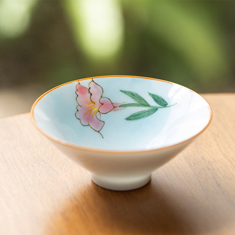 Mandala Koi Fisch Lotus Keramik Teetasse 50ml Harmony