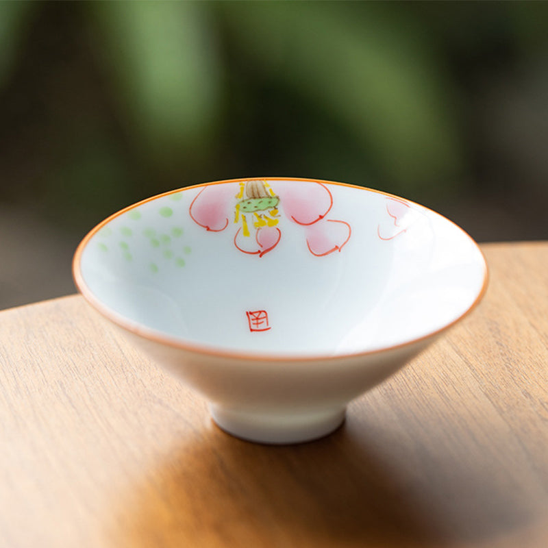 Mandala Koi Fisch Lotus Keramik Teetasse 50ml Harmony