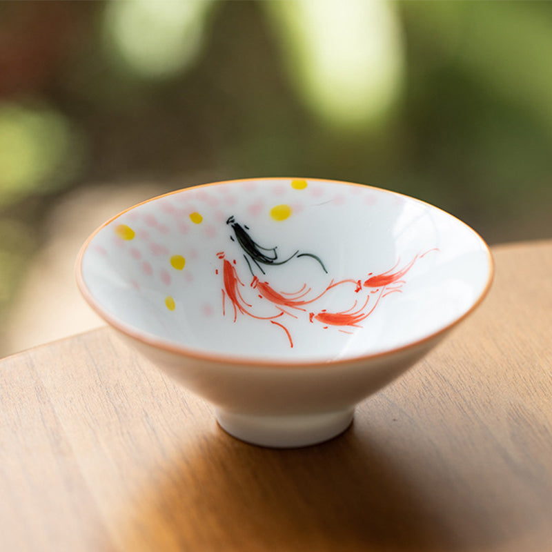 Mandala Koi Fisch Lotus Keramik Teetasse 50ml Harmony