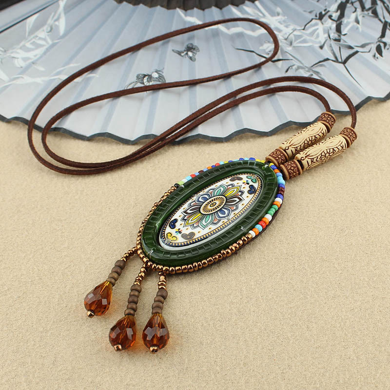 Spirituelle Halskette mit Mandala-Muster für Kreativität und Konzentration