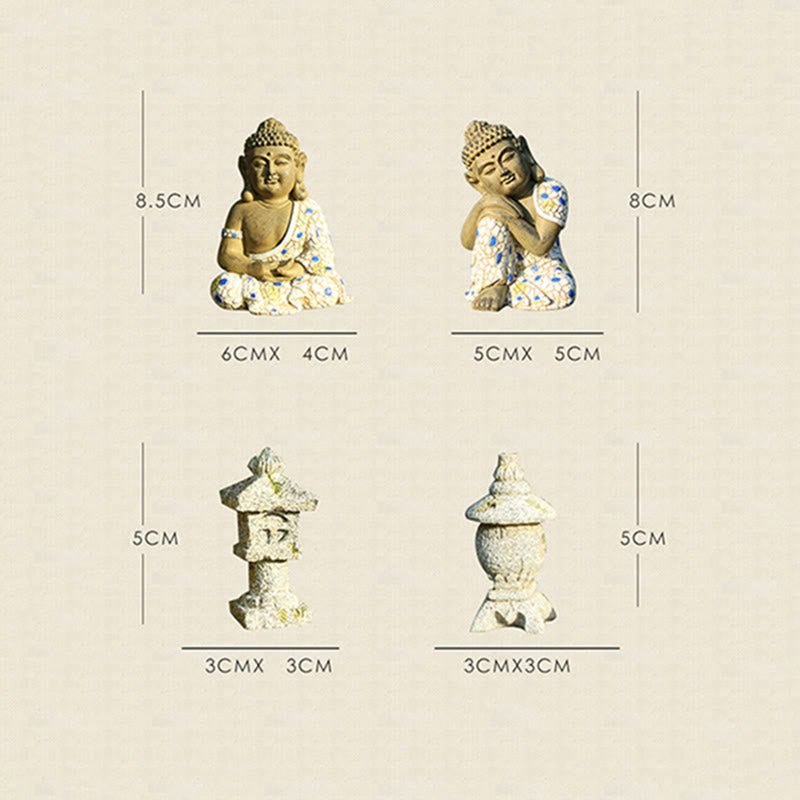 Meditierende Zen-Buddha-Statue aus Kunstharz für Gelassenheit und Ruhe