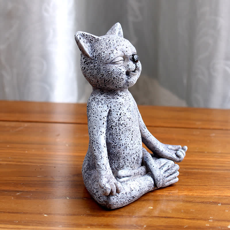 Meditierende Zen-Statue für Hund, Katze und Frosch, spirituelle Dekoration