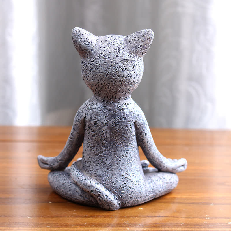 Meditierende Zen-Statue für Hund, Katze und Frosch, spirituelle Dekoration