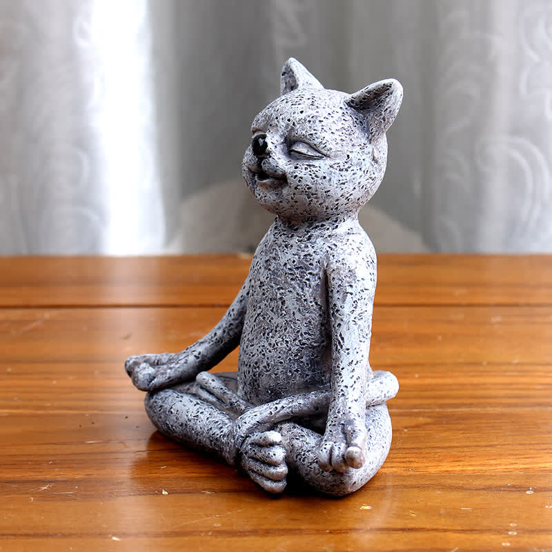 Meditierende Zen-Statue für Hund, Katze und Frosch, spirituelle Dekoration