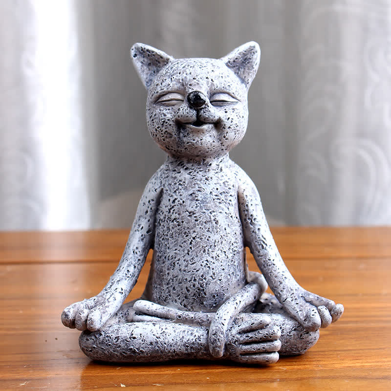 Meditierende Zen-Statue für Hund, Katze und Frosch, spirituelle Dekoration
